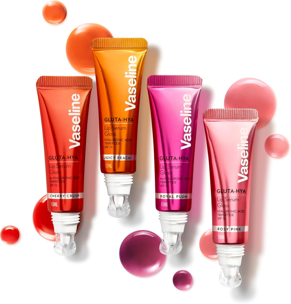 Gluta-Hya Serum Gloss Tinted Lip Care Rosy Pink Hyaluronic Acid & Glutathione for Plump Dewy Lips Instant Moisturisation, SPF 15, Non-Sticky 10 ml