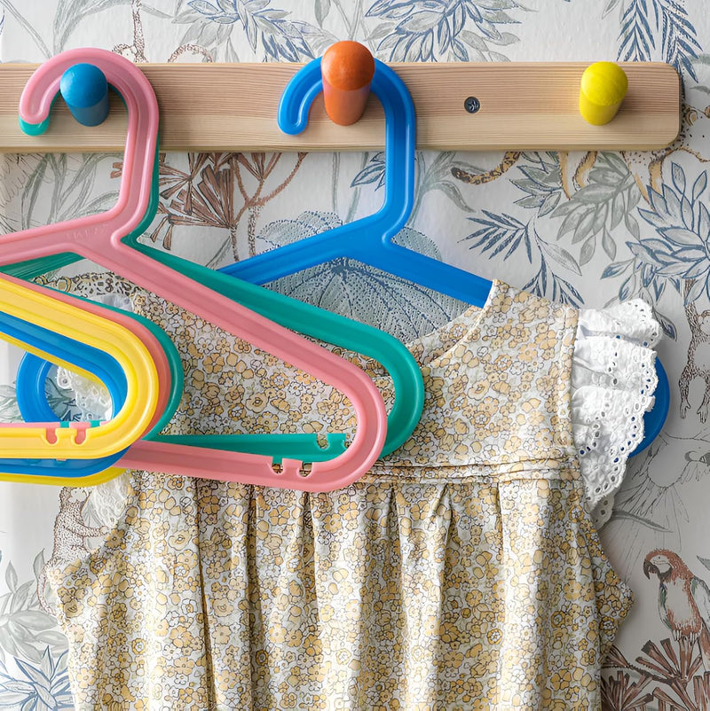 Ikea BAGIS Kids Children's Clothes Hangers, Mixed Pastel Colours, Set of 16