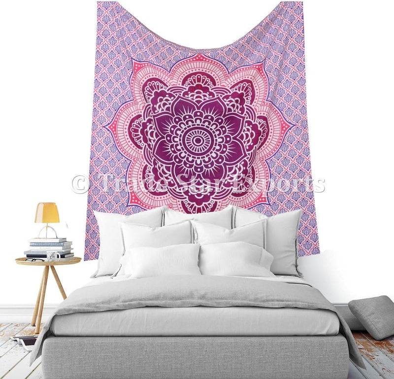 Trade Star Mandala bedsheet Indian Bedsheet Large Table Cloth Picnic Mat Bohemian Wall Hanging Bedcover Long Bedspread Vertical Wall Hanging Wall Background Sheet Wall Tapestry (Pattern 17)