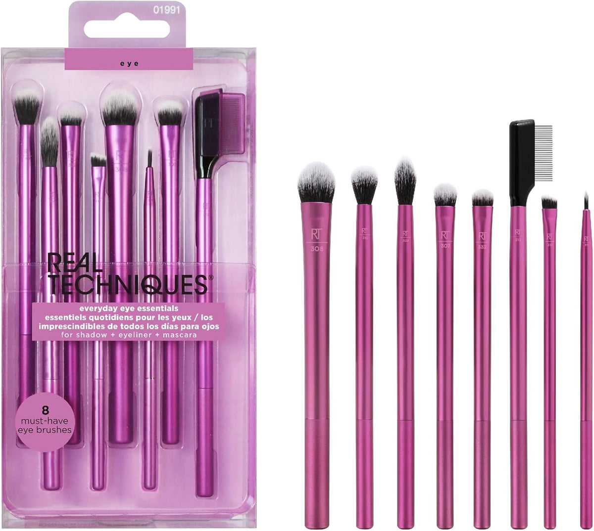 REAL TECHNIQUES Everyday Eye Essentials Lidschatten-Pinsel-Set, 8-teilig – image 2