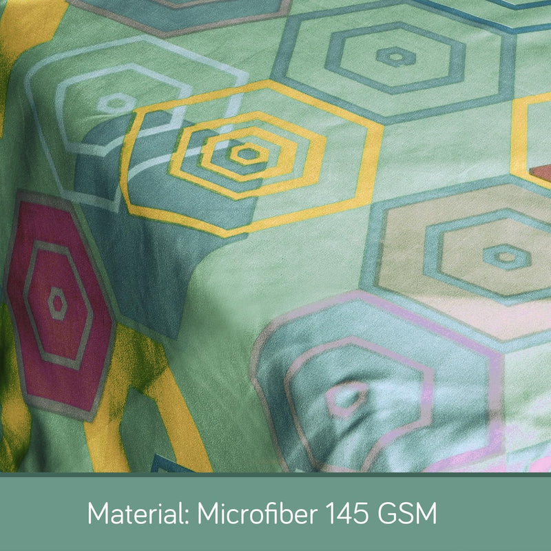 HOKIPO Cotton Feel Brushed Microfiber 145 GSM Printed 8 Pcs Diwan Set with 1 Bedsheet 60x90 Inches|2 Bolster Covers 20x27 Inches|5 Pillow Covers 16 Inches (D5-IN-778), Multicolor