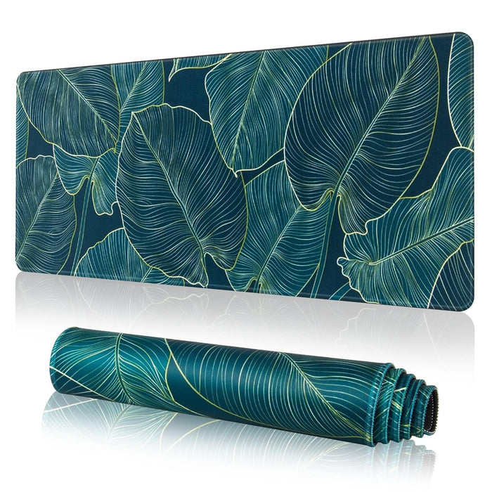 BIGTHREE Gaming Mouse Pad, Computer Desk Mat, Waterproof and Oil Proof Table Mat, Leather Table Mat, Washable Keyboard Pad, Rubber Bottom Sewn Edges, Soft and Comfortable, Thickened