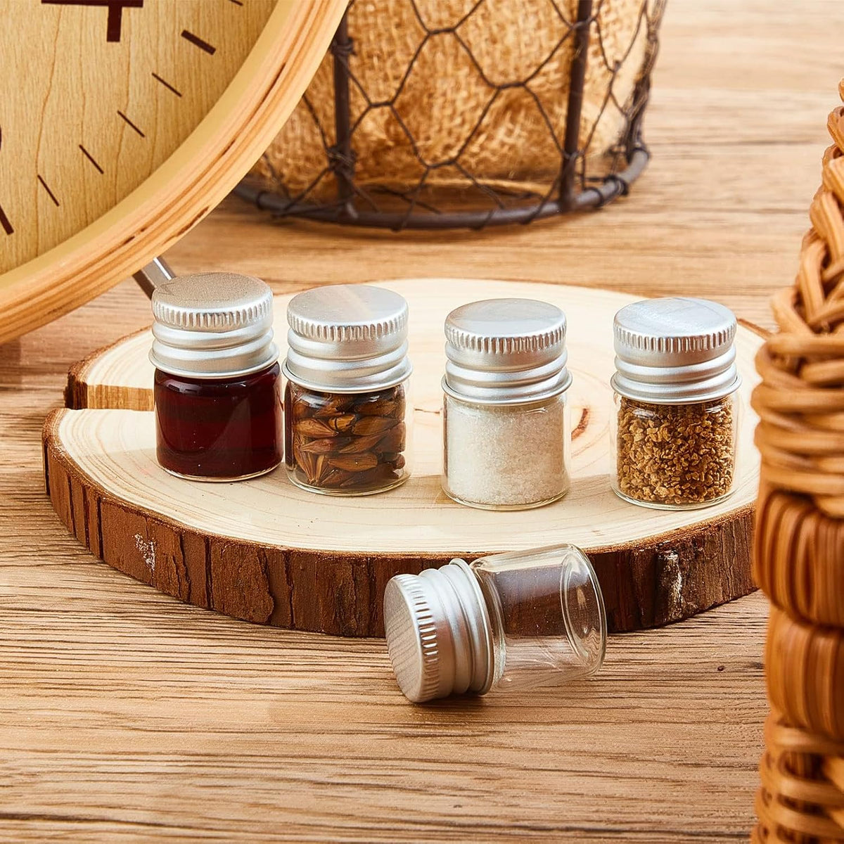 Nalacal 5 Ml Mini Glass Bottles, With Aluminum Cap Tiny Jars Small Vials Screw Caps Containers For Diy Craft Storage, Specimen Jars, Transparent And Reusable(50Pcs) – image 6