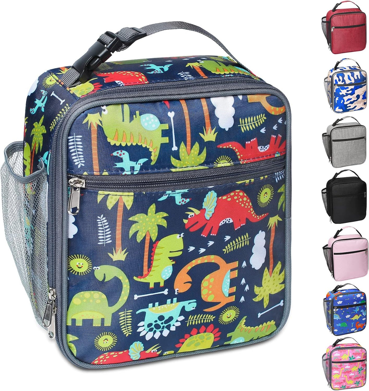 Portable Insulated Lunch Bag with Side Mesh Pocket for Adults/Kids/Men/Women,Water-Resistant Leakproof Soft Cooler Bag Durable Thermal Lunch Box for Work/School/Picnic/Outdoor(Black) β image 2