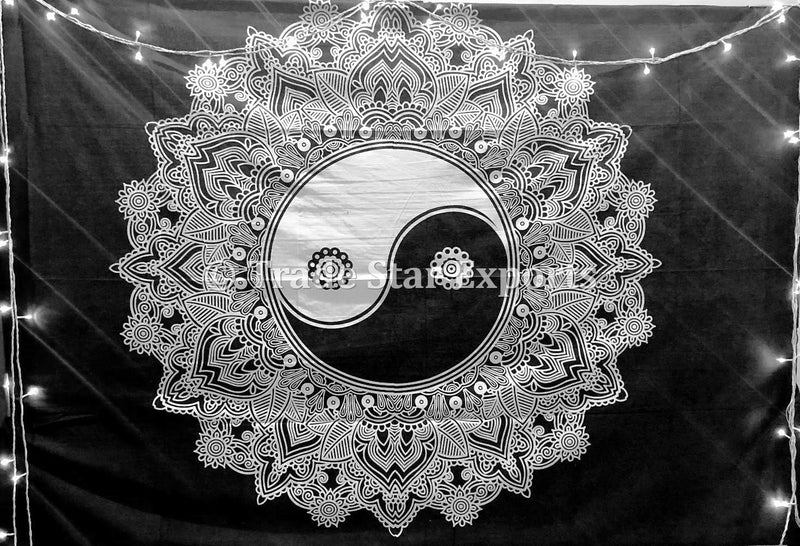 Trade Star Mandala bedsheet Indian Bedsheet Large Table Cloth Picnic Mat Bohemian Wall Hanging Bedcover Long Bedspread Vertical Wall Hanging Wall Background Sheet Wall Tapestry (Pattern 17)