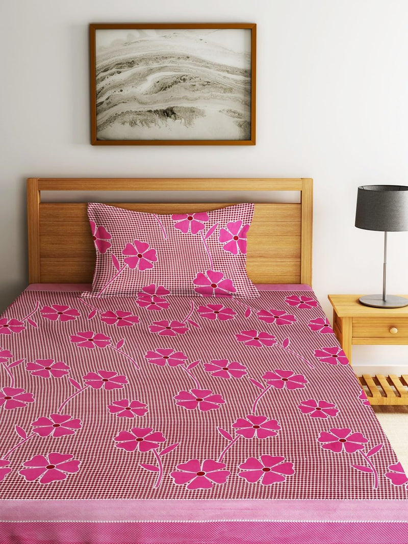 Fashion String 144TC Nature Embrace Lush Green Single Bedsheet with 1 Pillow Cover