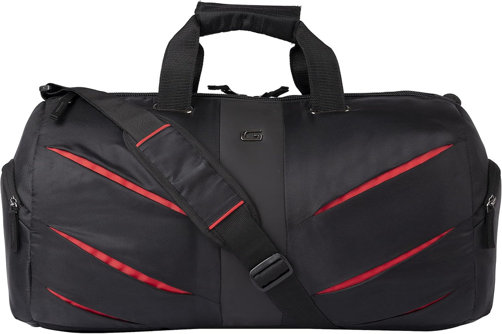 Magnum 38L Large Water Resistant Travel Duffle Bag/Gym Bag/Sports Duffle for Men/Women - Black Red