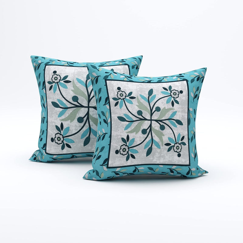 BLOCKS OF INDIA 200TC Diwan Set Cotton 8 Piece | Deewan Printed Bedsheet Sets for Living Room Hall (Set of 8 Piece, 1-Bed Sheet | 2-Bolster Cover | 5-Cushion Cover (Color 25)