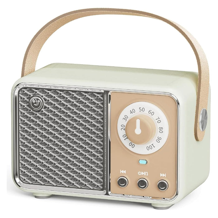 Tazweeq Retro Bluetooth Speaker, Vintage Decor, Portable Small Cute Vintage Speaker, Portable Radio Wireless Decor Speaker, for Office Kitchen Desk Bedroom Outdoor Support TF Card/AUX (Lime)