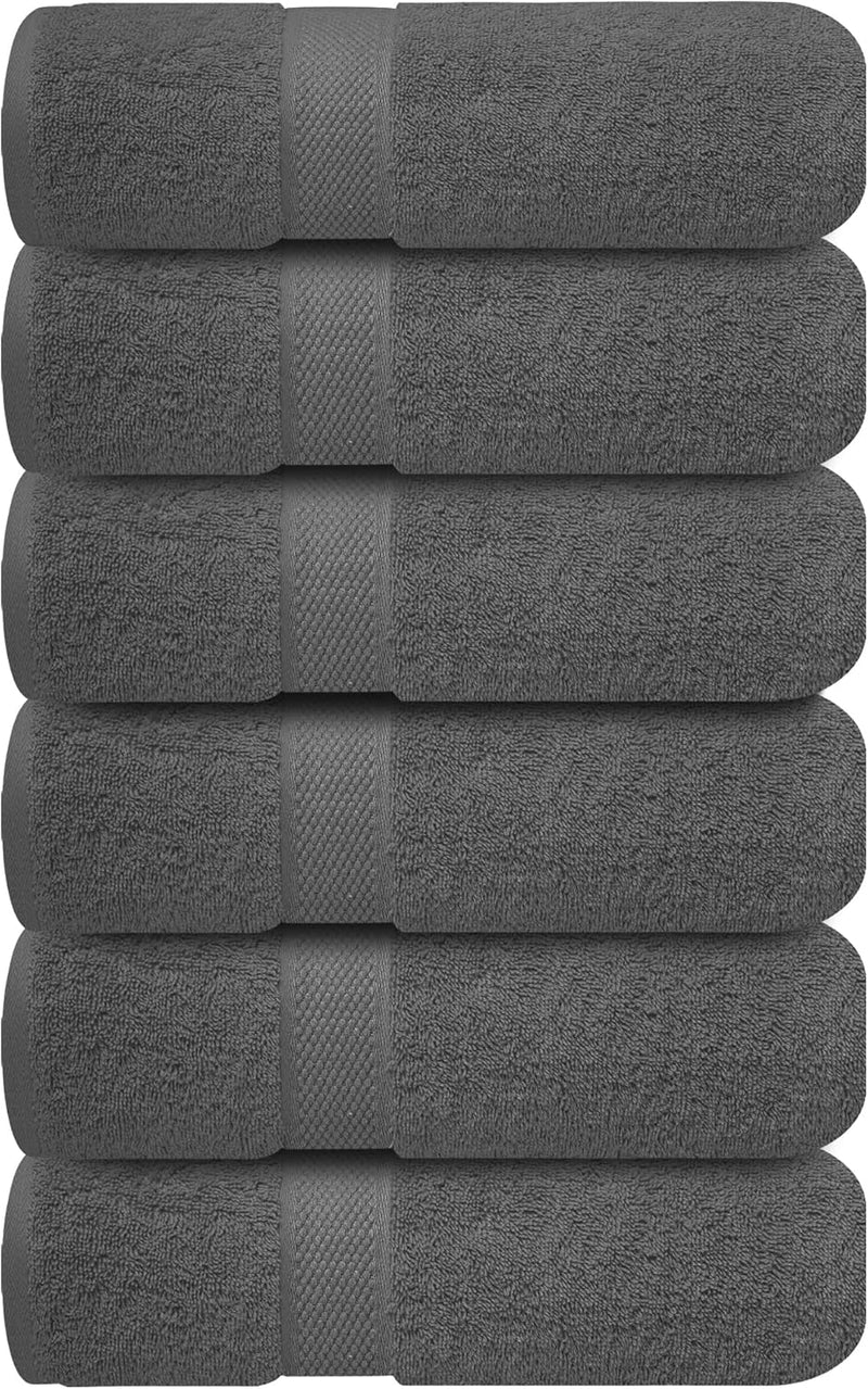 Infinitee Xclusives Premium White Hand Towels - Pack of 6, 41cm x 71cm Bathroom Hand Towel Set, Hotel & Spa Quality Hand Terry Towels for Bath room, Highly Absorbent and Super Soft Bathrooms Towels