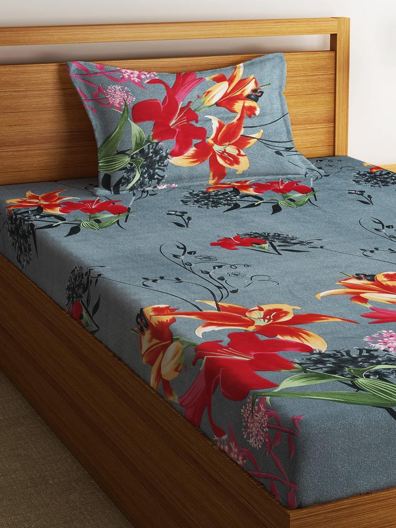 Fashion String 144TC Nature Embrace Lush Green Single Bedsheet with 1 Pillow Cover