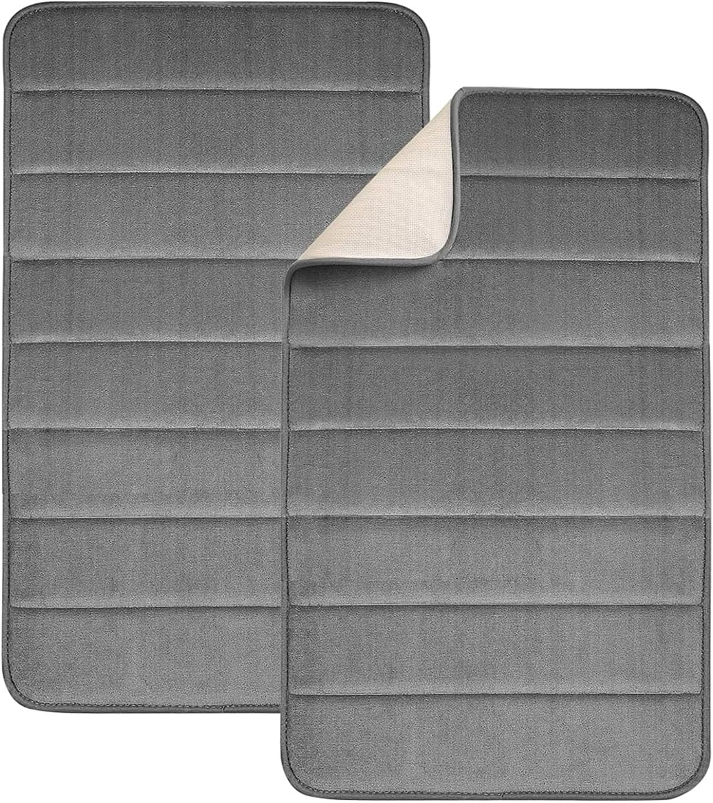 2 Pack Non-Slip Bath Mat Memory Foam, 50x80cm Bathroom Mat Soft & Comfortable Bath Mat With Highly Absorbent Bathroom Mat Non Slip for Shower, Tub and Floor – image 2