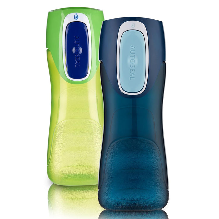 Contigo AUTOSEAL Trekker Kids Water Bottles, 14 oz., Navy & Nectarine, 2-Pack 2-Pack Green 2001147