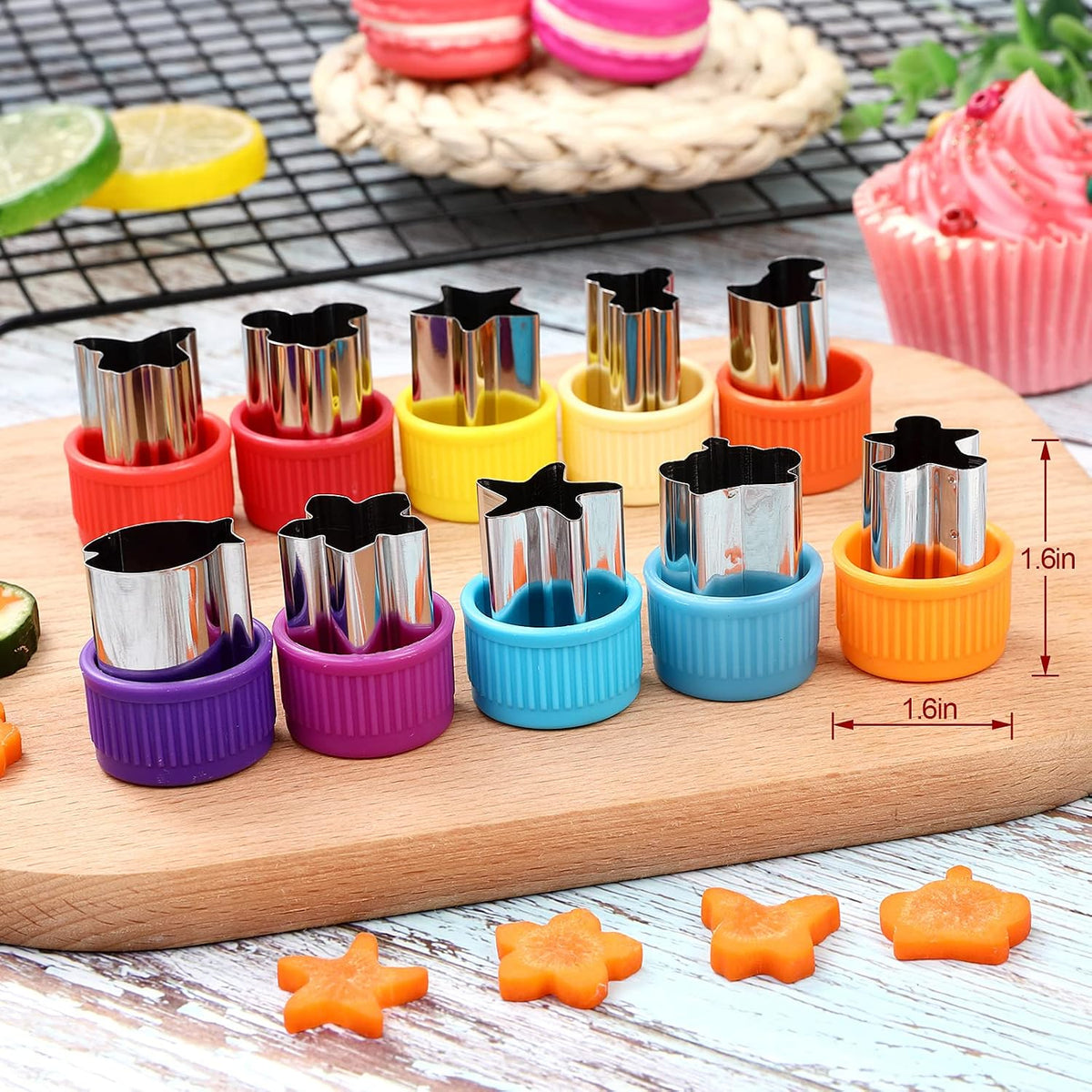 MUYIYAMEI Vegetable Cutter Shape Set, Mini Cookie Cutters,Biscuit Cutter to Decorate Food, Children's Baking and Food Supplement tool Accessories Kitchen Crafts, (20PCS+20Fork) – image 7