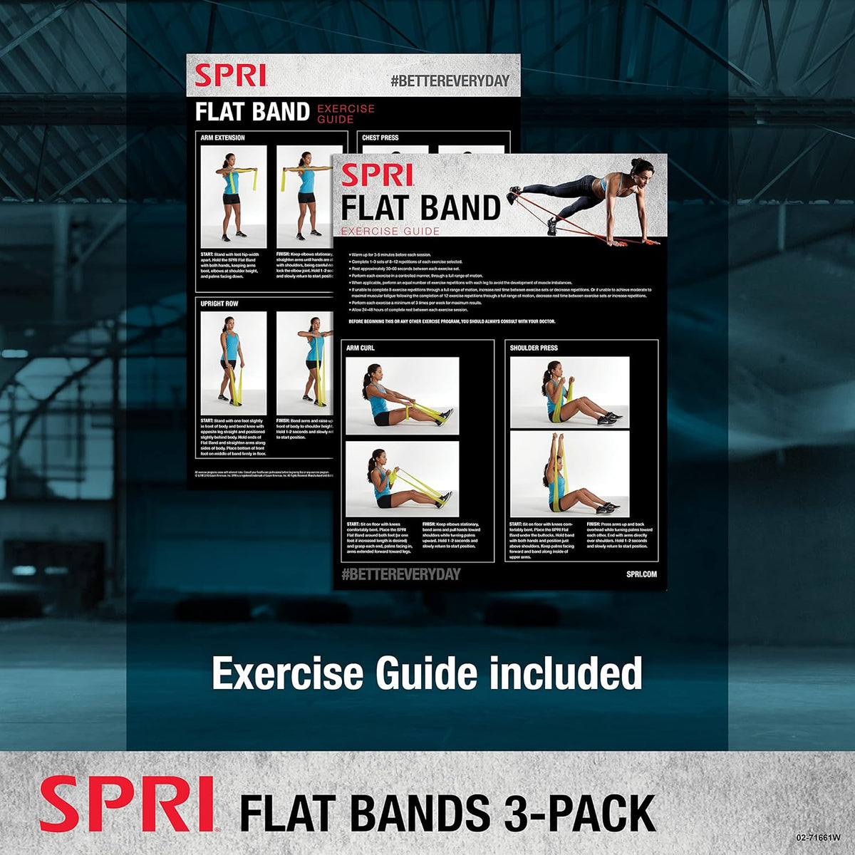 SPRI Flat Bands 3-Pack - Resistance Band Kit Set with 3 Levels of Resistance - Exercise Bands for Strength Training, Flexibility, & Body Workout - Versatile Fitness Tool - Light, Medium, and Heavy – image 6