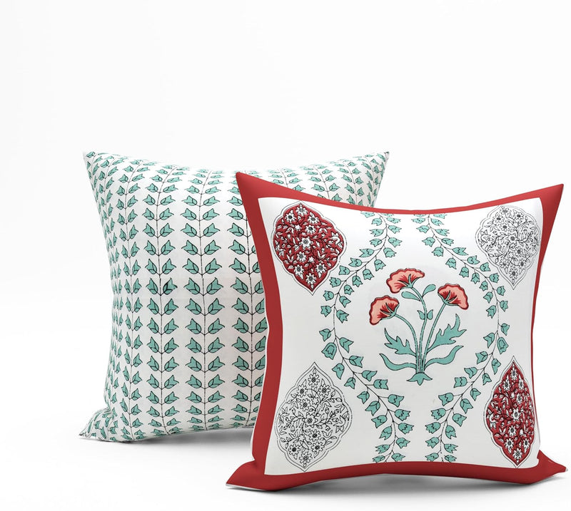 BLOCKS OF INDIA 200TC Diwan Set Cotton 8 Piece | Deewan Printed Bedsheet Sets for Living Room Hall (Set of 8 Piece, 1-Bed Sheet | 2-Bolster Cover | 5-Cushion Cover (Color 25)