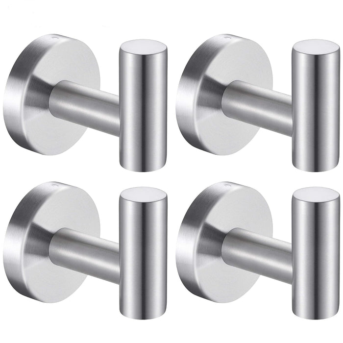 KASTWAVE Wall Towel Hooks Coat Hook Bathroom Matte Black Robe 304 Stainless Steel Heavy Duty Door Hanger Towel Robe Clothes Cabinet Closet Sponges Hook Bathroom Bedroom Kitchen Hotel Pool