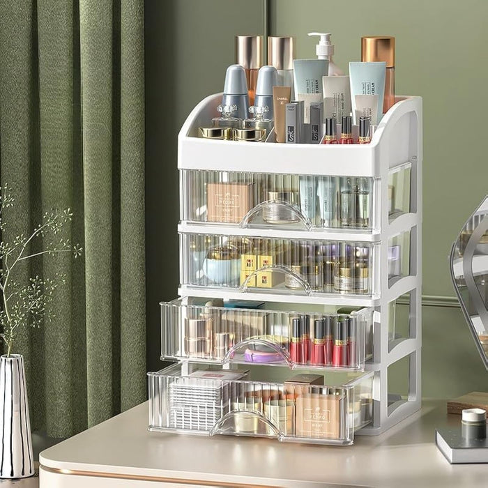 HAWAII Modren Luxury Cosmetic Organizer, 5 Layers Large Capacity with 4 Drawers, Multipurpose Orgnizer for Vanity, Desk, Bathroom