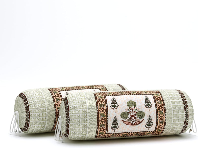 BLOCKS OF INDIA 200TC Diwan Set Cotton 8 Piece | Deewan Printed Bedsheet Sets for Living Room Hall (Set of 8 Piece, 1-Bed Sheet | 2-Bolster Cover | 5-Cushion Cover (Color 25)