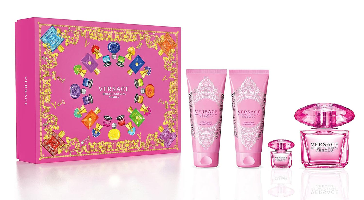 Versace Bright Crystal Absolu Eau De Parfum, 90 ml Gift Set