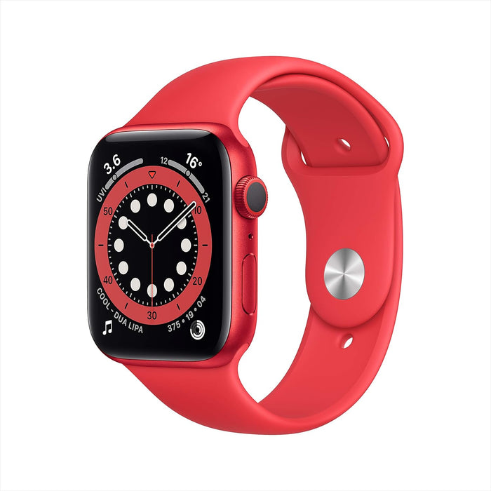 Apple Watch Series 6 (GPS, 44mm) - Space Grey Aluminium Case with Black Sport Band (Renewed)