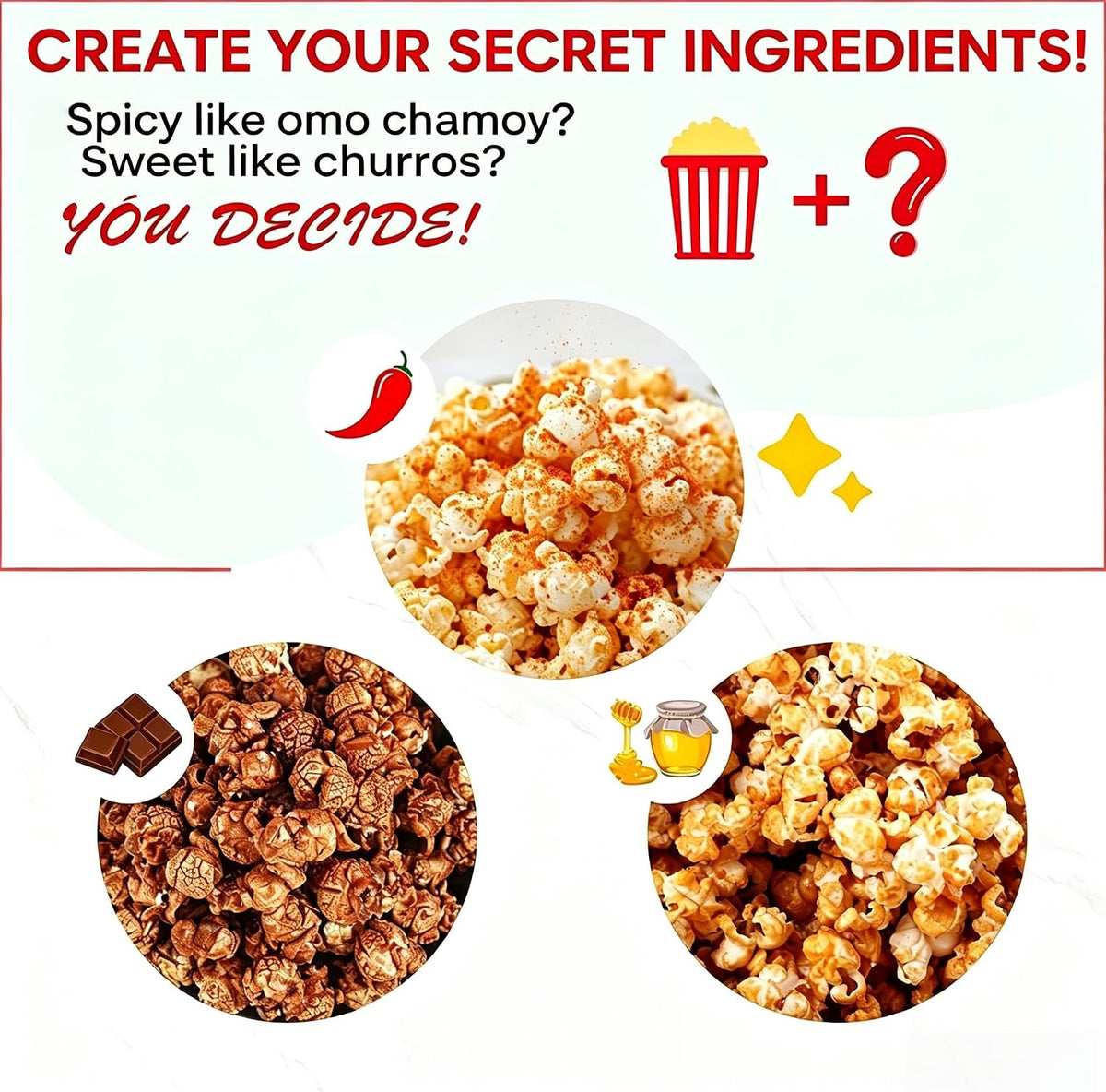 Spardar Oil-Free Home Popcorn Maker, Air Popcorn Popper with Measuring Cap, Ideal for Parties, Gatherings, Movie Nights, Gifts, Includes 3 Boxes, Red – image 4