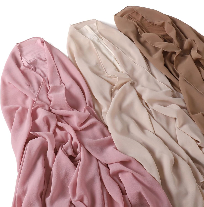 HURESON Instant Chiffon Hijab Set 3-in-1 Hijabs Scarf with Built-in Magnets and Undercap Head Wraps with Model Cap