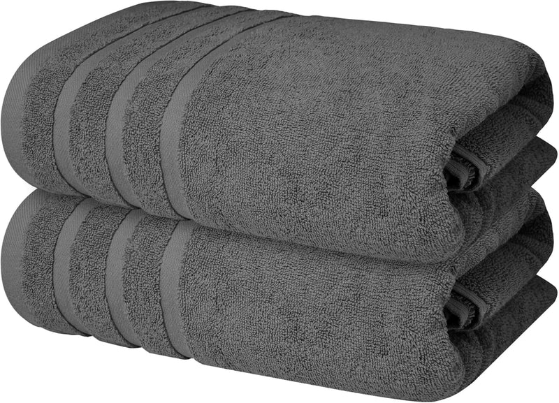 Infinitee Xclusives Premium Cotton Bath Towels Set of 2 (70 x 140 cm) Soft, Highly Absorbent, Quick Dry Towels - Perfect Towels for Bathroom, Gym, Spa & Hotel (Brilliant White)