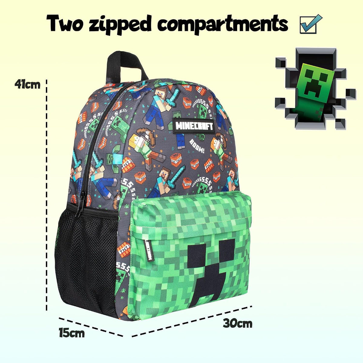 School Backpack for Boys and Girls Large A4 Multicompartment Rucksack Travel Bag with Mesh Pocket and Adjustable Padded Shoulder Straps – image 2