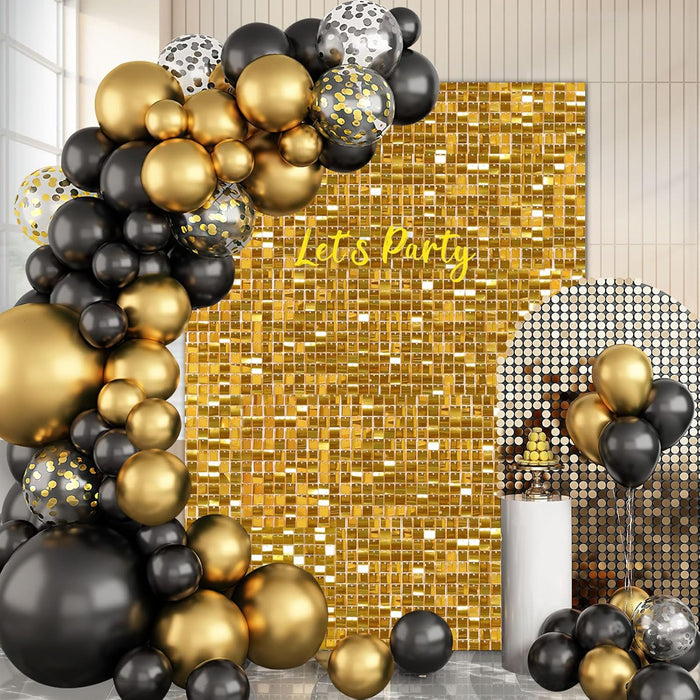 LuoluoHouse Shimmer Wall Panel Sequin Backdrop 36 Panel Birthday Wedding Background Decoration Walls Anniversary Engagement Decorations