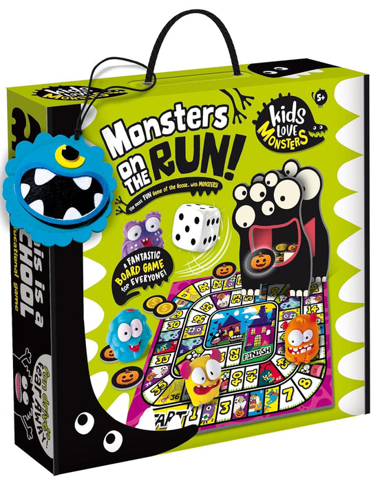 KIDS LOVE MONSTERS – MONSTERS ON THE RUN | Kids Board Game | Fun & Educational Dice Game for 5+ Years | Interactive Family Adventure Board Game | Monster-Themed Learning Game