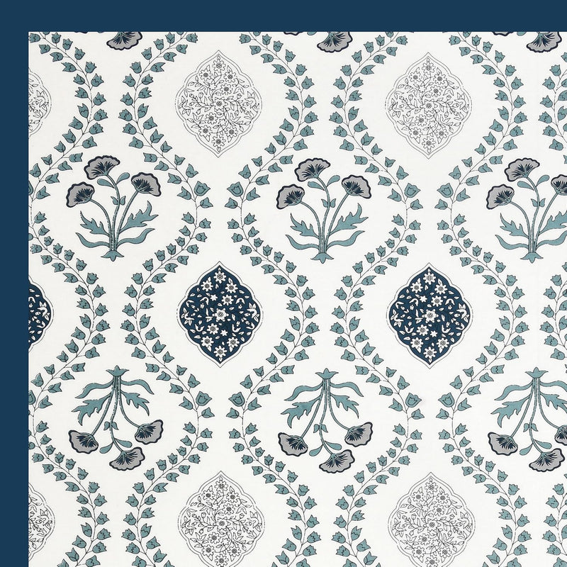 BLOCKS OF INDIA 200TC Diwan Set Cotton 8 Piece | Deewan Printed Bedsheet Sets for Living Room Hall (Set of 8 Piece, 1-Bed Sheet | 2-Bolster Cover | 5-Cushion Cover (Color 25)