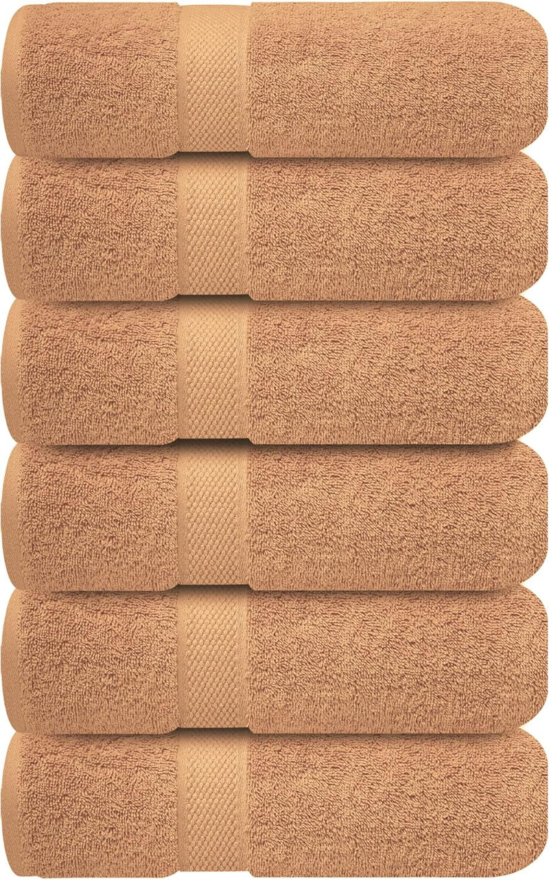 Infinitee Xclusives Premium White Hand Towels - Pack of 6, 41cm x 71cm Bathroom Hand Towel Set, Hotel & Spa Quality Hand Terry Towels for Bath room, Highly Absorbent and Super Soft Bathrooms Towels