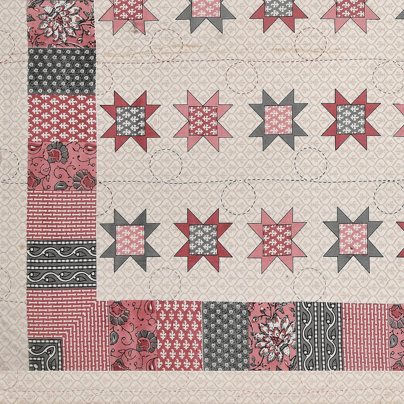 BLOCKS OF INDIA 200TC Diwan Set Cotton 8 Piece | Deewan Printed Bedsheet Sets for Living Room Hall (Set of 8 Piece, 1-Bed Sheet | 2-Bolster Cover | 5-Cushion Cover (Color 25)