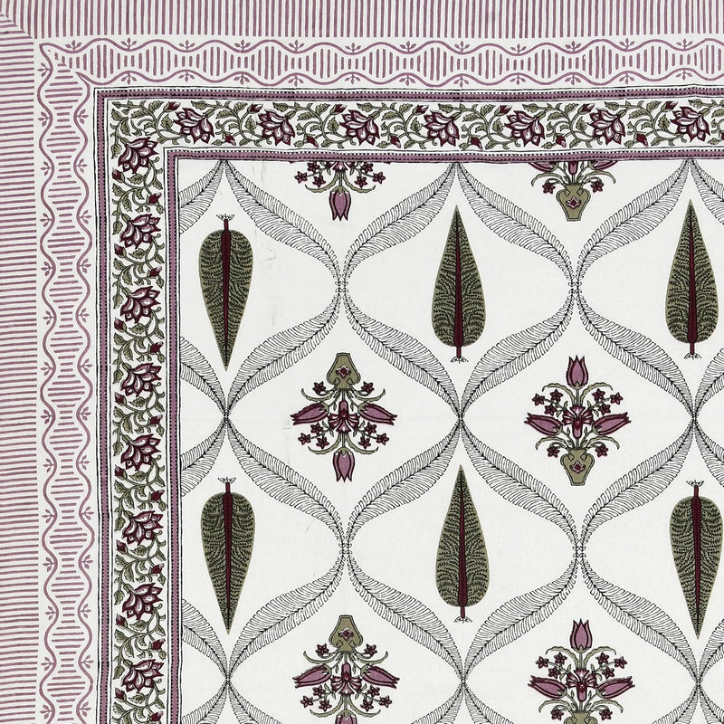 BLOCKS OF INDIA 200TC Diwan Set Cotton 8 Piece | Deewan Printed Bedsheet Sets for Living Room Hall (Set of 8 Piece, 1-Bed Sheet | 2-Bolster Cover | 5-Cushion Cover (Color 25)