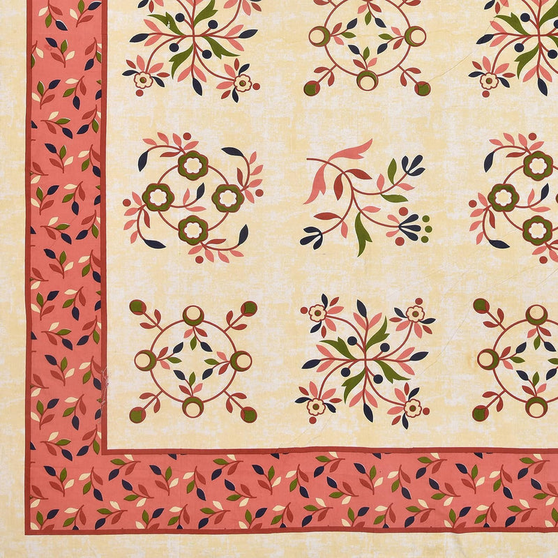 BLOCKS OF INDIA 200TC Diwan Set Cotton 8 Piece | Deewan Printed Bedsheet Sets for Living Room Hall (Set of 8 Piece, 1-Bed Sheet | 2-Bolster Cover | 5-Cushion Cover (Color 25)