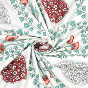 BLOCKS OF INDIA 200TC Diwan Set Cotton 8 Piece | Deewan Printed Bedsheet Sets for Living Room Hall (Set of 8 Piece, 1-Bed Sheet | 2-Bolster Cover | 5-Cushion Cover (Color 25)