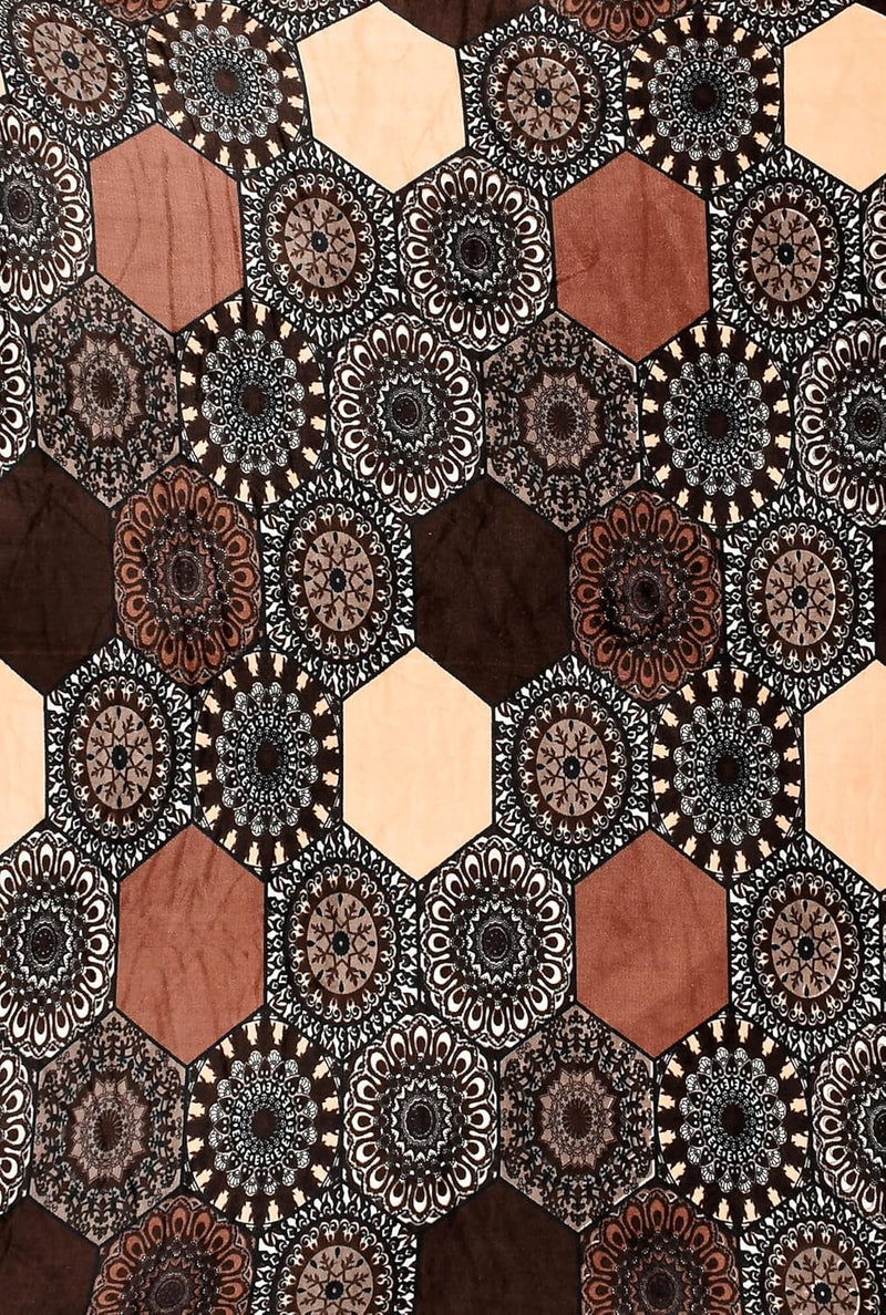 TIB Presents Flannel Warm Diwan Cover Set, 1 Single Bedsheet (60 x 90 inch), 5 Pillows (16 x 16 inch), 2 Bolster Covers (16 x 32 inch) (Triangle Black)