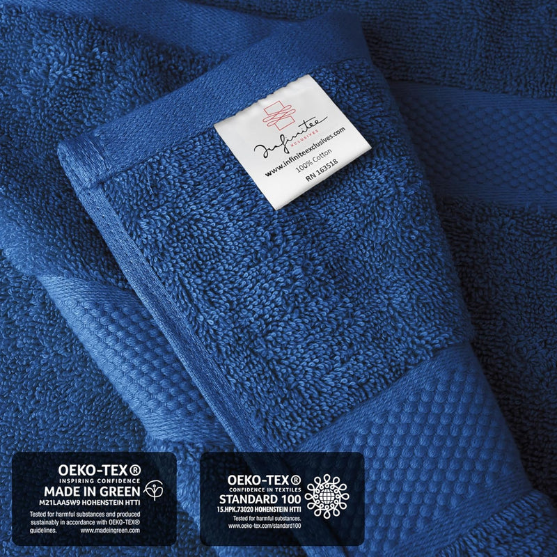 Infinitee Xclusives Premium Bath Towels Set Pack of 4-100% Ring Spun Cotton Bath Towels 70cm x 140cm - Highly Absorbent Durable Towels, Perfect for Daily Use (Charming Grey, Bath Towels)