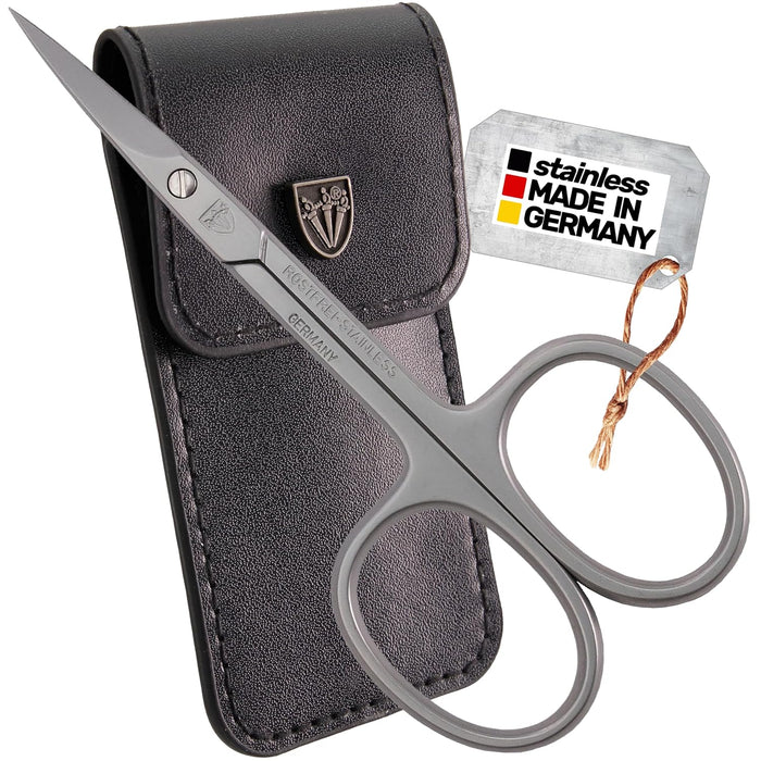 3 Swords Germany - brand quality STAINLESS STEEL INOX CURVED CUTICLE SCISSORS (1 PIECE) with case for manicure pedicure - nail care by 3 Swords - Made in Solingen Germany