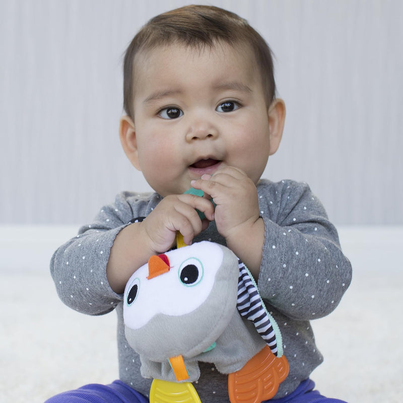 Infantino Cuddly Teether Penguin For Sensory Exploration - Silicone Teether, Teething Relief