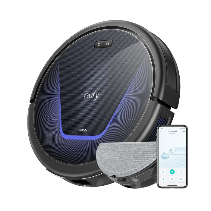 eufy G50 Hybrid Robot Vacuum with Mop, 4,000 Pa Strong Suction, Dynamic Navigation, Pro-Detangle Comb, Roller Brush, Ideal for Pet Hair, Hard Floors, Hard Floor Only