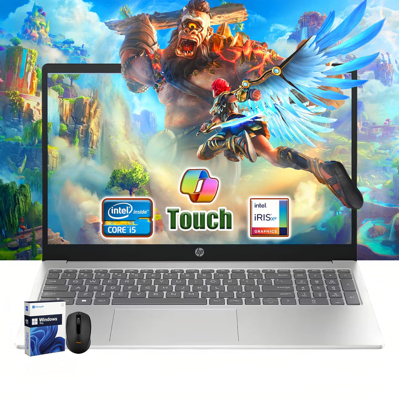 HP 15.6" Touchscreen | 12th Gen Intel i5-1235U (Beats i7-8700) | 32GB RAM | 1TB SSD | Iris Xe Graphics | Win 11 Pro | Fast Charge | Silver | W/Mouse