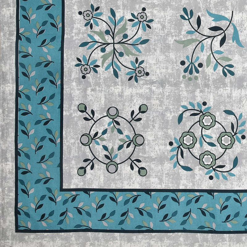 BLOCKS OF INDIA 200TC Diwan Set Cotton 8 Piece | Deewan Printed Bedsheet Sets for Living Room Hall (Set of 8 Piece, 1-Bed Sheet | 2-Bolster Cover | 5-Cushion Cover (Color 25)