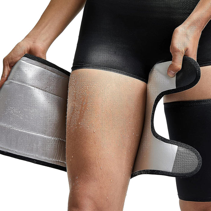 KASTWAVE Thigh Trimmers for Women Sauna Sweat Bands Thigh Shaper Adjustable Sauna Waist Trainer for Leg - 1 Pair