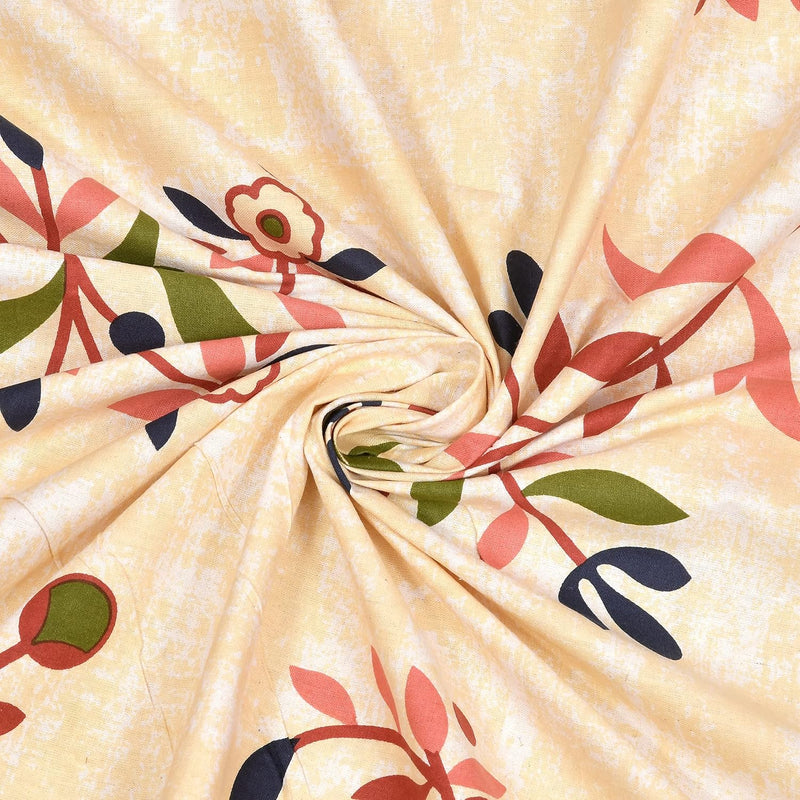 BLOCKS OF INDIA 200TC Diwan Set Cotton 8 Piece | Deewan Printed Bedsheet Sets for Living Room Hall (Set of 8 Piece, 1-Bed Sheet | 2-Bolster Cover | 5-Cushion Cover (Color 25)