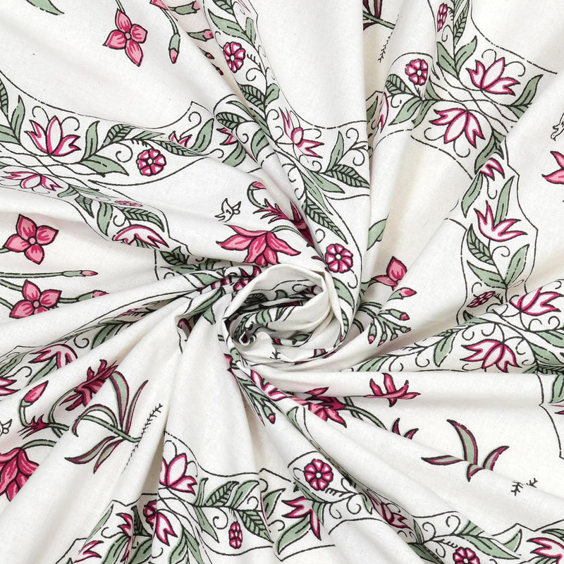 BLOCKS OF INDIA 200TC Diwan Set Cotton 8 Piece | Deewan Printed Bedsheet Sets for Living Room Hall (Set of 8 Piece, 1-Bed Sheet | 2-Bolster Cover | 5-Cushion Cover (Color 25)