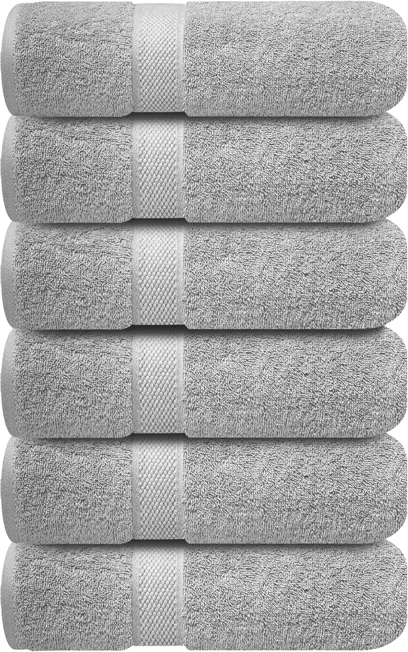 Infinitee Xclusives Premium White Hand Towels - Pack of 6, 41cm x 71cm Bathroom Hand Towel Set, Hotel & Spa Quality Hand Terry Towels for Bath room, Highly Absorbent and Super Soft Bathrooms Towels