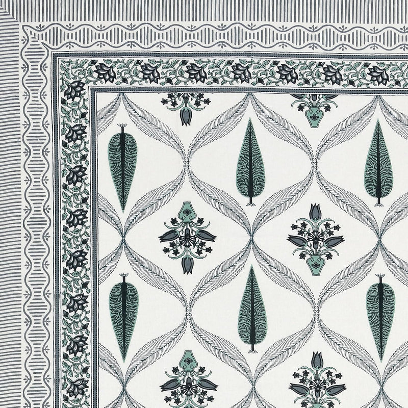 BLOCKS OF INDIA 200TC Diwan Set Cotton 8 Piece | Deewan Printed Bedsheet Sets for Living Room Hall (Set of 8 Piece, 1-Bed Sheet | 2-Bolster Cover | 5-Cushion Cover (Color 25)