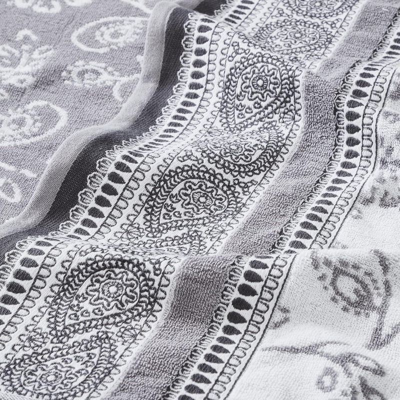 Modern Threads 6 Piece Set, 2 Bath Towels, 2 Hand Towels, 2 Washcloths Yarn Dyed Jacquard/Solid Towel Set Ophelia Blue